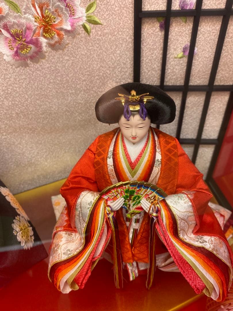 東京久月　雛人形　立親王ガラスケース飾り・間口約４８×奥行約３３×高さ約４３㎝