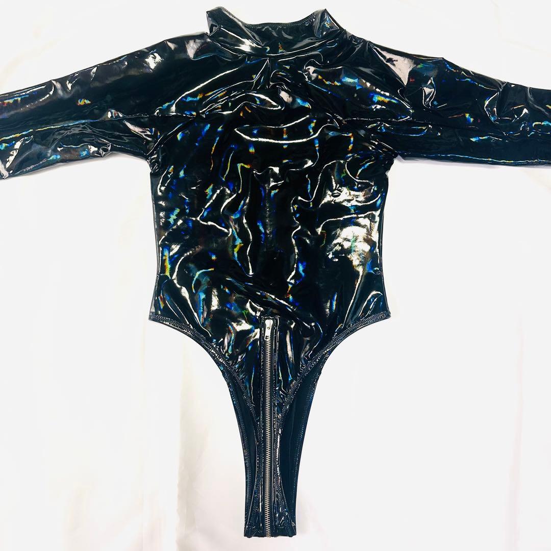 【PHARFAITE】エナメルボンテージボディスーツ　オーロラ