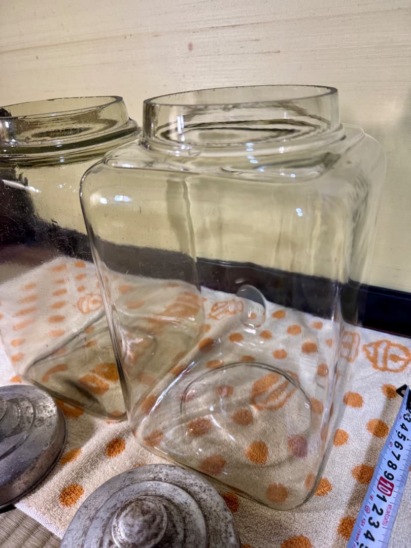 明治 大正期 駄菓子屋ガラスジャー2点