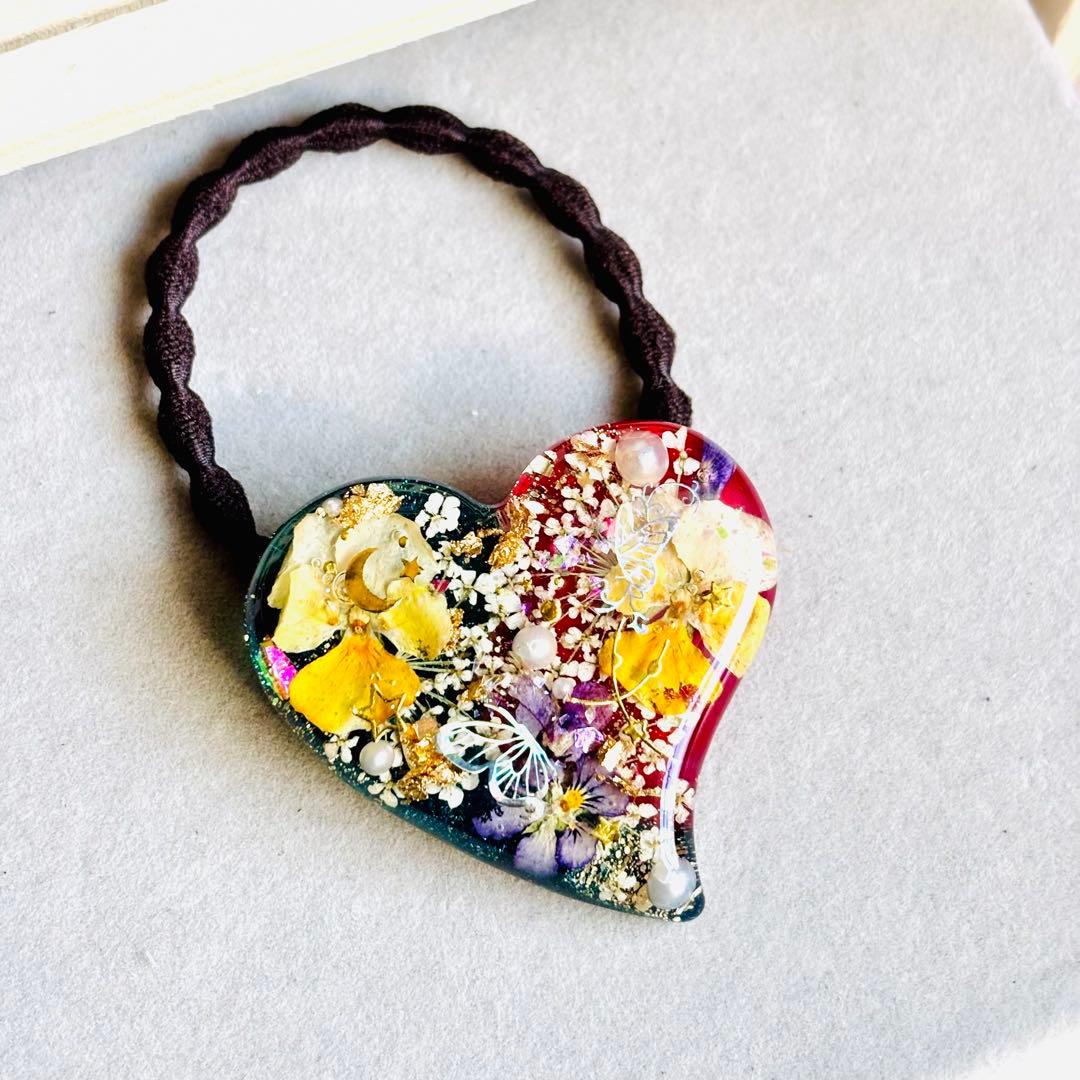 No.3105★ハンドメイド★クリスマス♡フラワーレジンヘアゴム