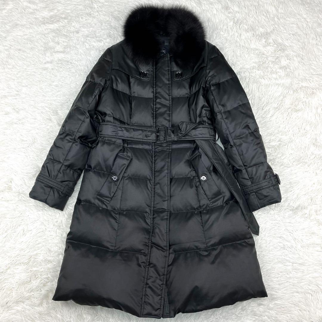 極美品 バーバリーロンドン ベルテッドダウンコート ファー着脱可能 大きいサイズ