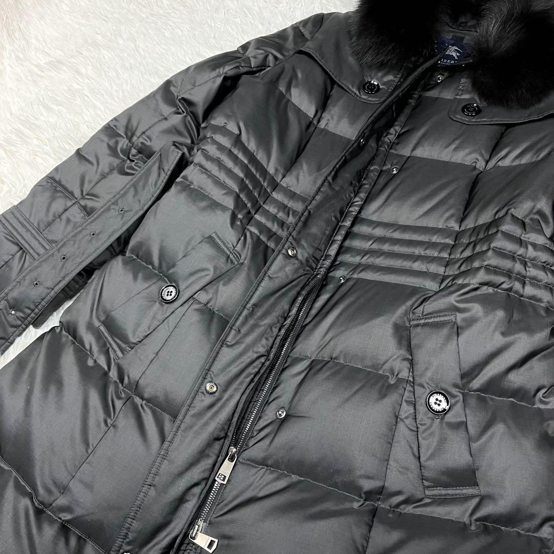 極美品 バーバリーロンドン ベルテッドダウンコート ファー着脱可能 大きいサイズ