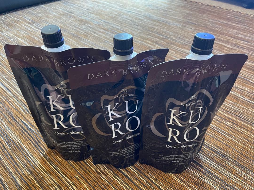 KURO ダークブラウン クリームシャンプー 3本セット