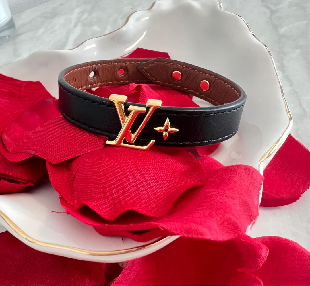 ◆Louis Vuitton◆ブラックレザーブレスレット