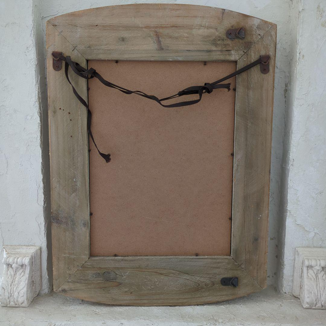 アンティーク調 ウォールミラー 木製