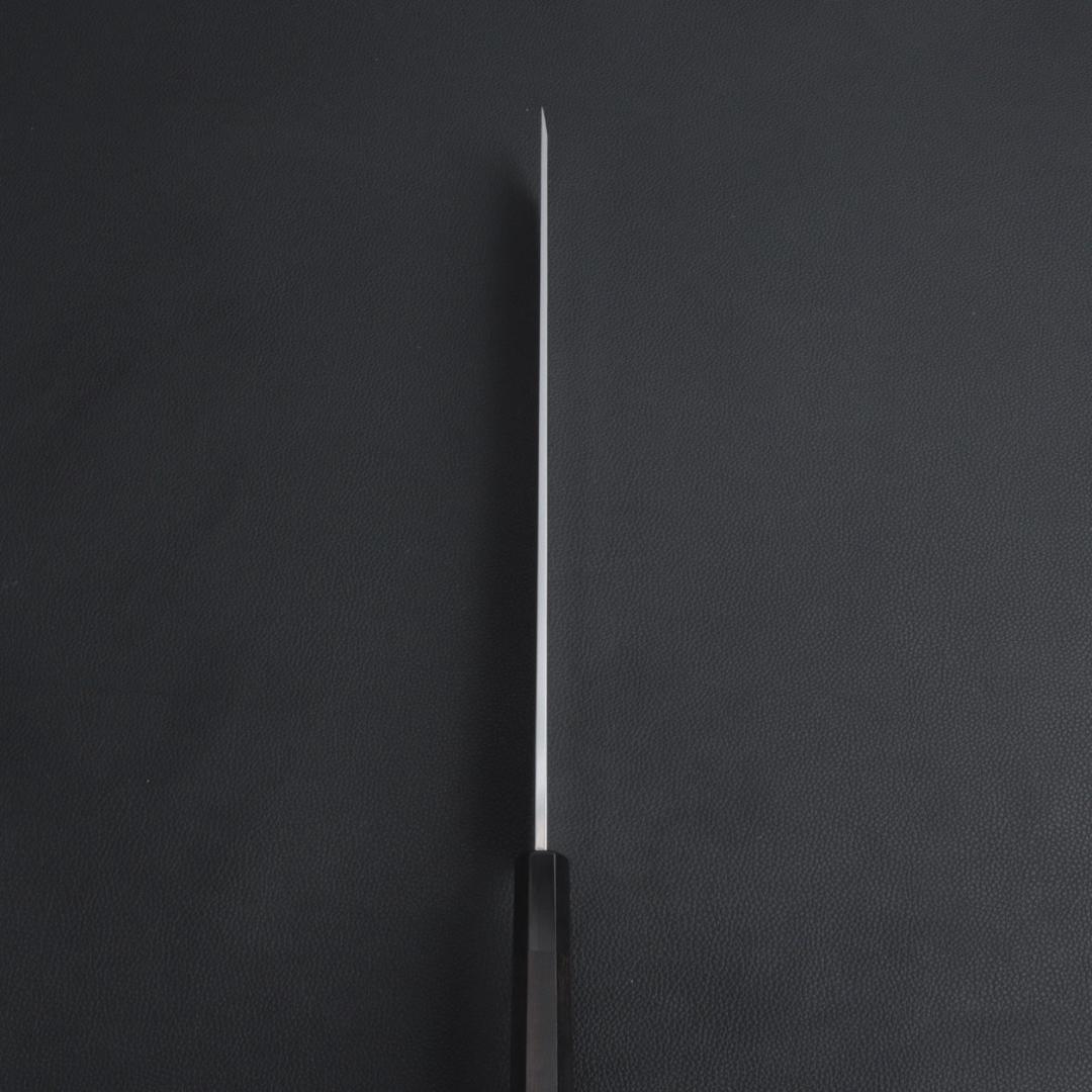 10831 先丸柳刃包丁 尺三 鏡面仕上げ 刺身包丁 和包丁 黒檀黒水牛角八角柄