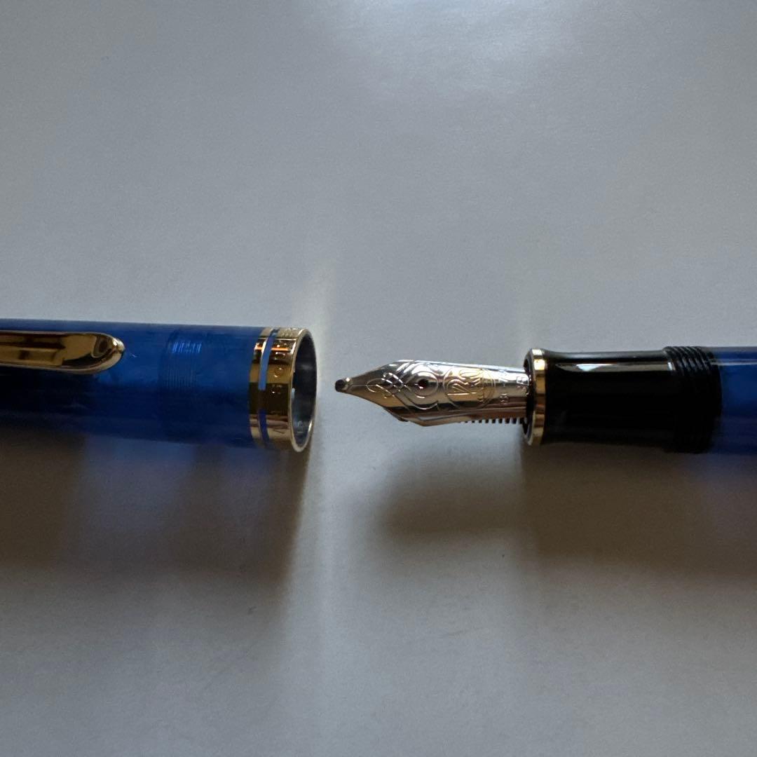 ペリカン 特別生産品 スーベレーンM800 ブルーオーブルー ３Ｂニブ　極太字