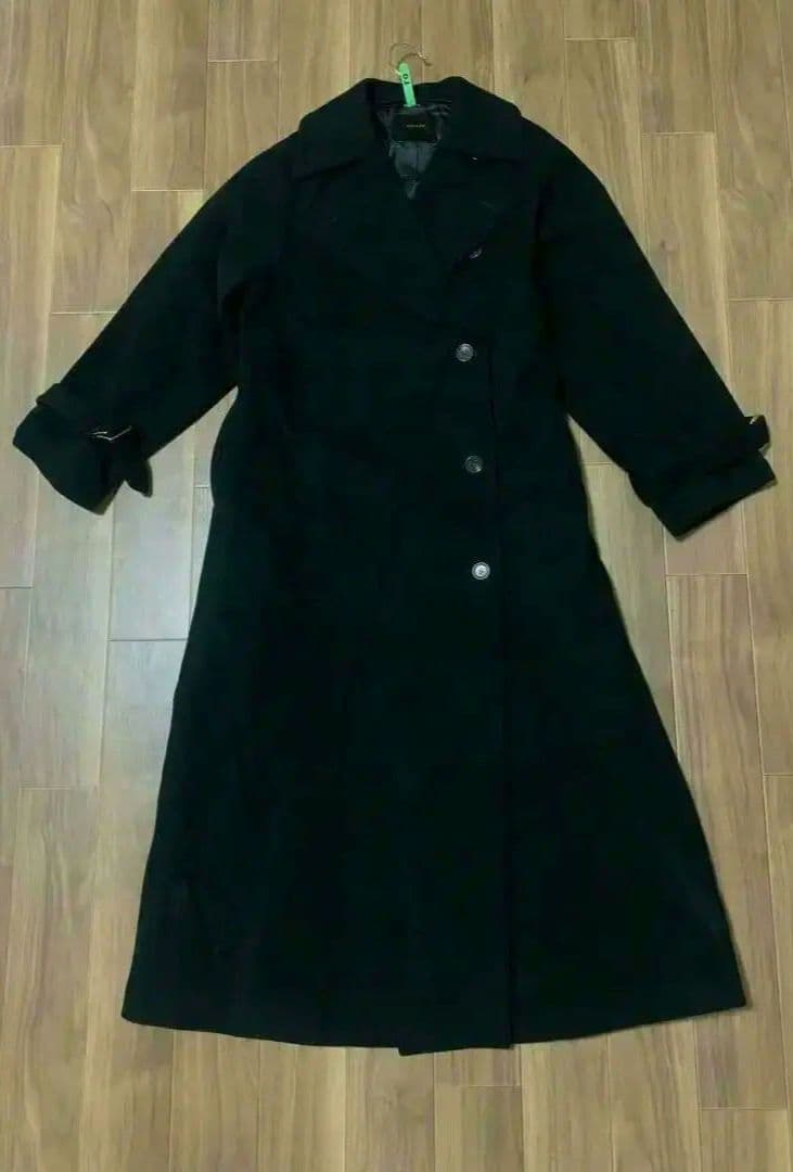 まる ウールトレンチコート ブラック