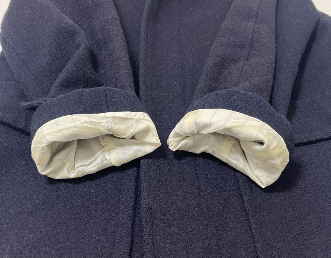 マーガレットハウエル ステンカラーコート ウール ネイビー