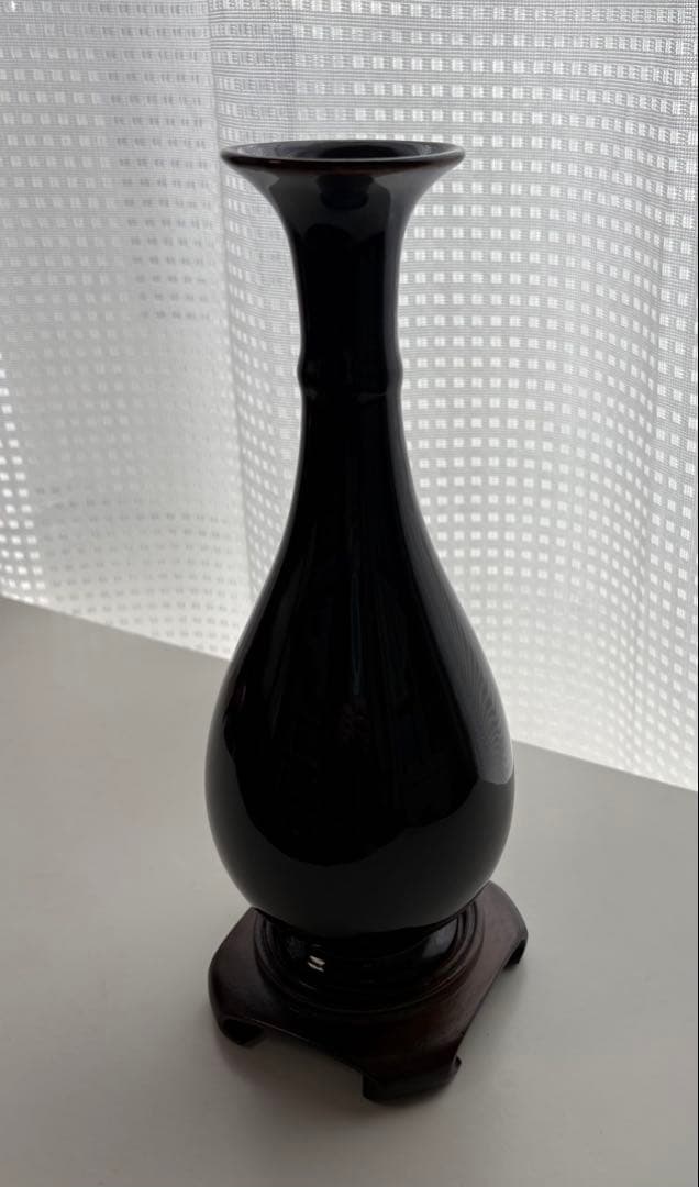 國瑞汽車 創立十週年紀念 花瓶 27.5cm 専用木台・箱・カード付 台湾