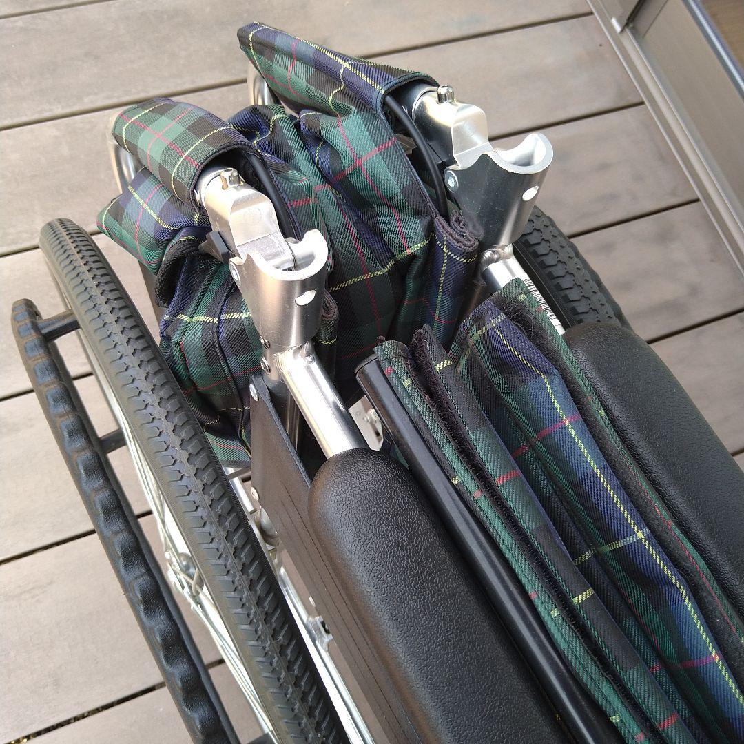 マキテック 自走用車椅子 チェック柄