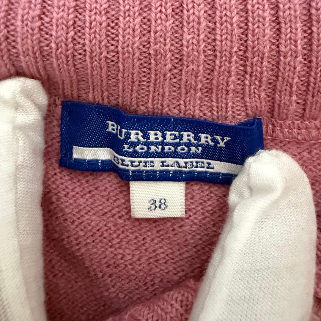 BURBERRY LONDON ピンク　ウールニット38 М フロントジッパー