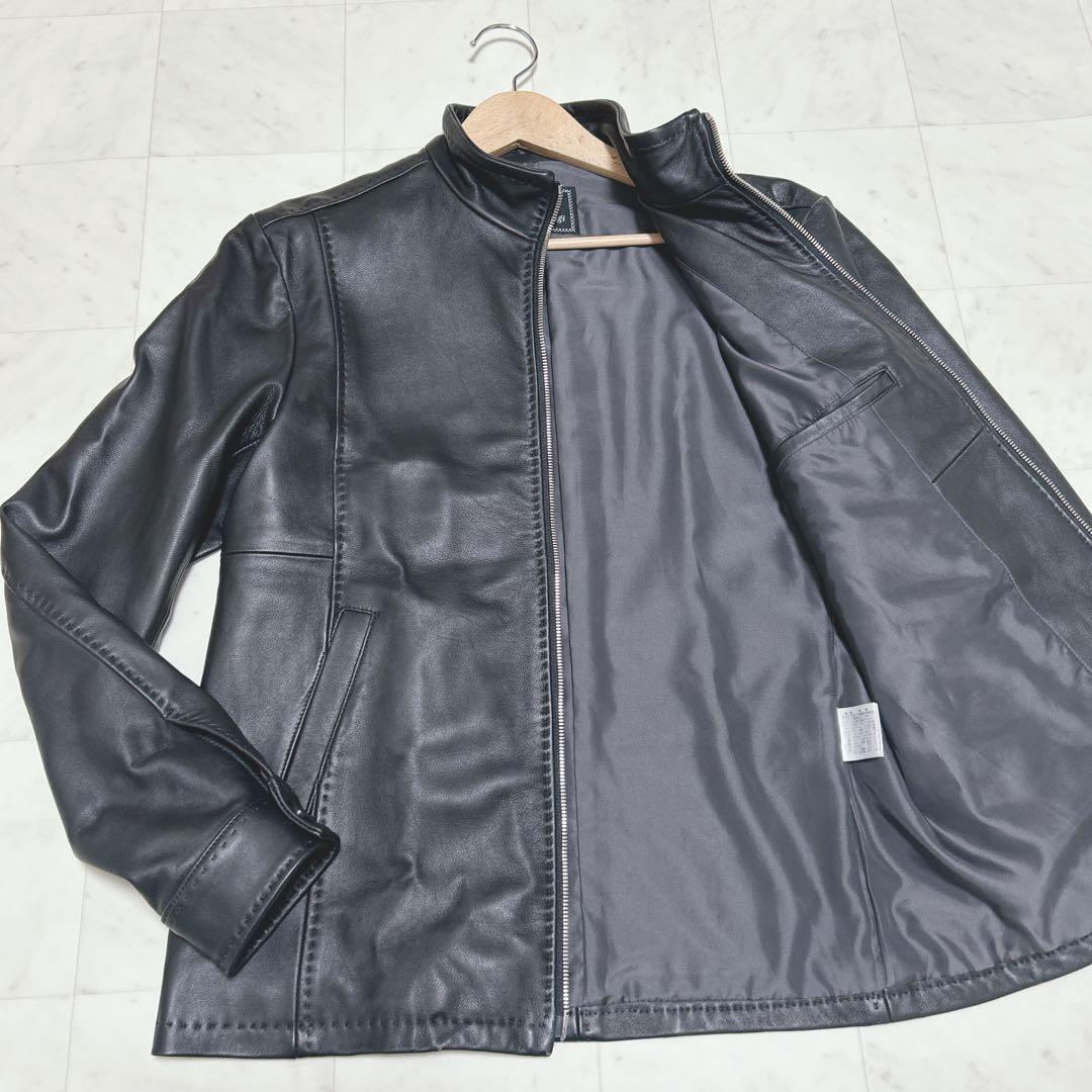 未使用級✨ MEN'S BIGI ラムレザー シングルライダース サイズS 黒