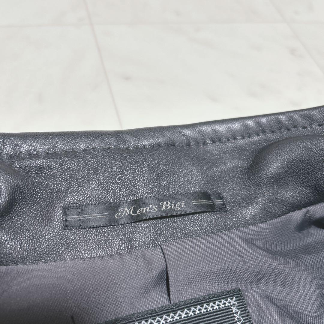 未使用級✨ MEN'S BIGI ラムレザー シングルライダース サイズS 黒