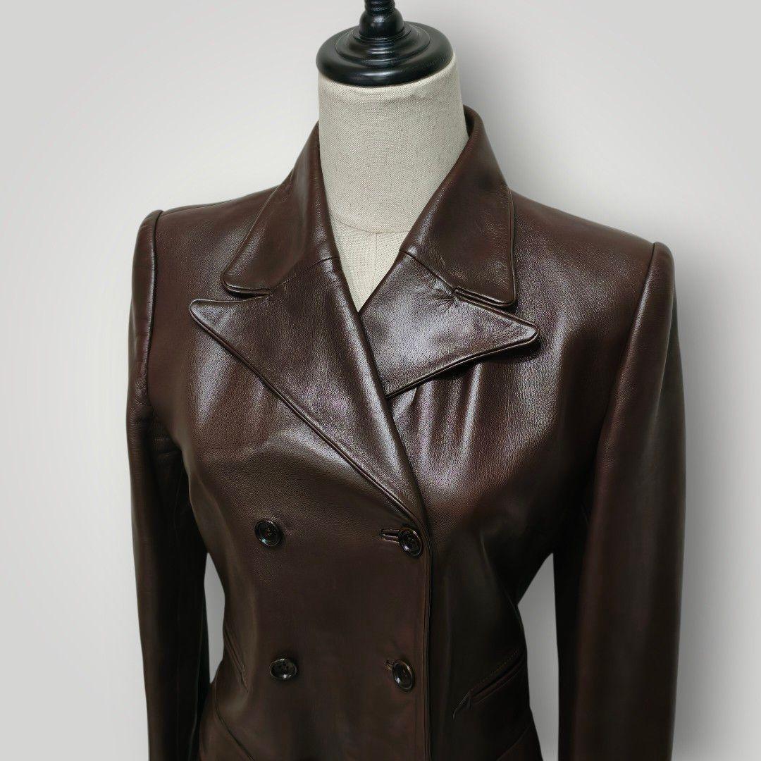 LOEWE ロエベ レザージャケット ブラウン M