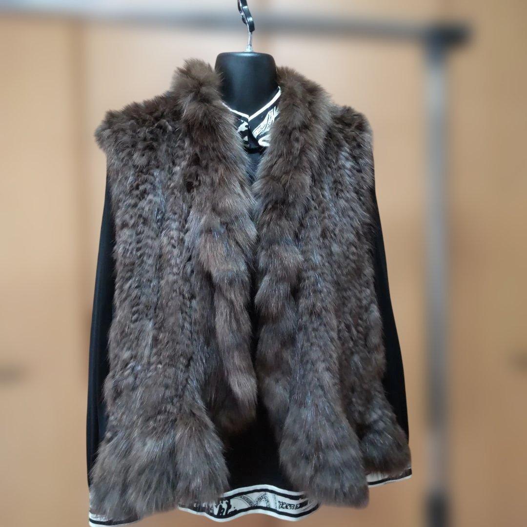 ♥️新年値下げ♥️毛皮の王様♥️極上ベスト編み込みデサイン