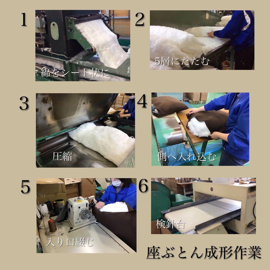 【新品工場より出来たて発送】小座布団 麻の葉 45×45㎝ 紺 25枚