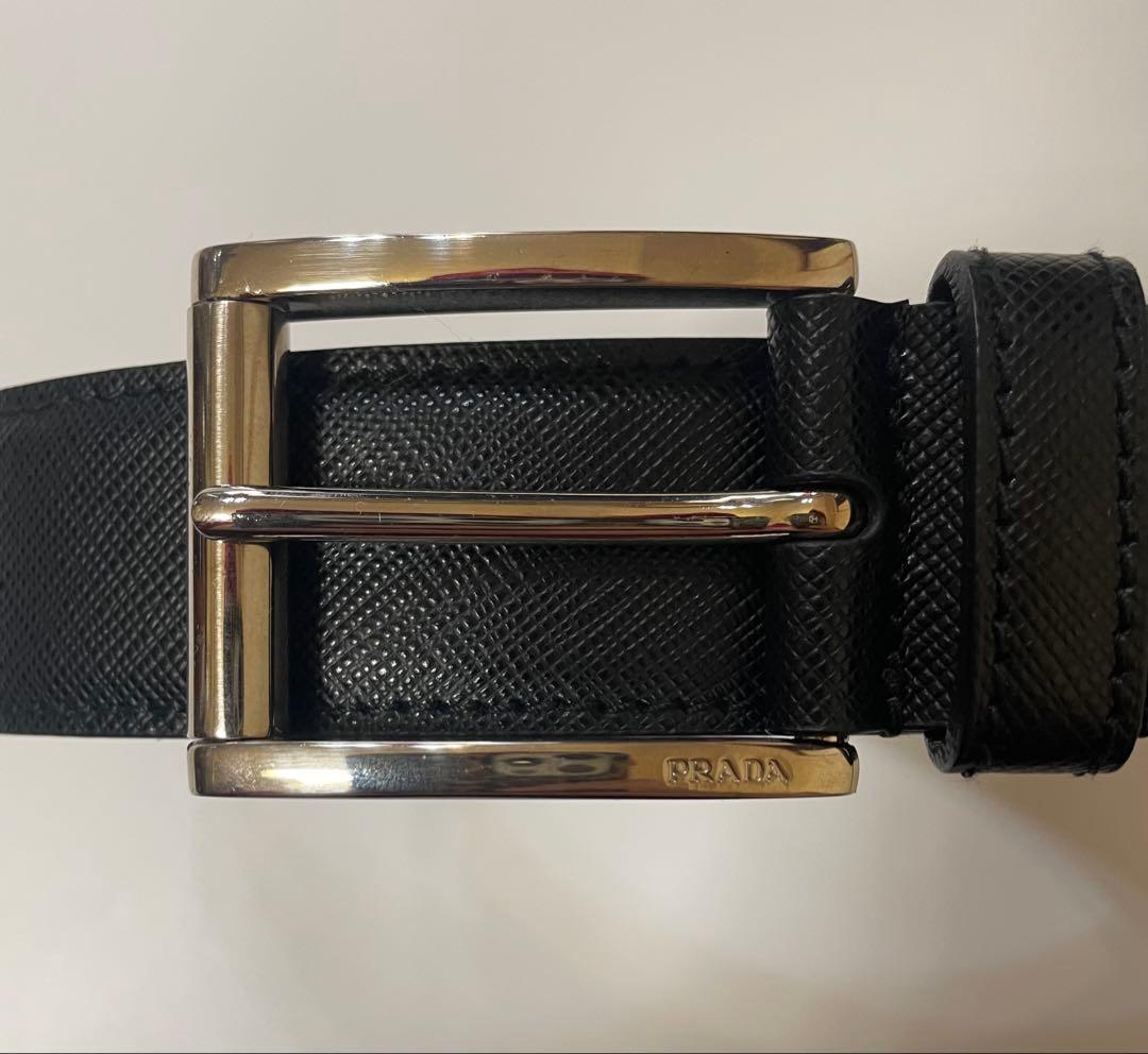 新品未使用 PRADA プラダ サフィアーノレザーベルト 90 NEROブラック