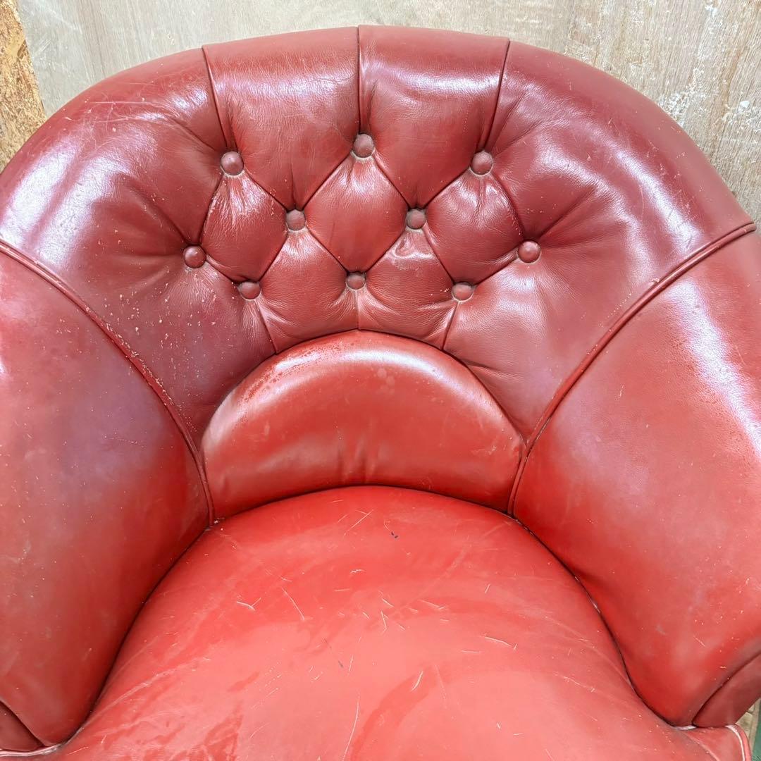 565 英国風　アンティークソファ　2Pセット　赤色　高級