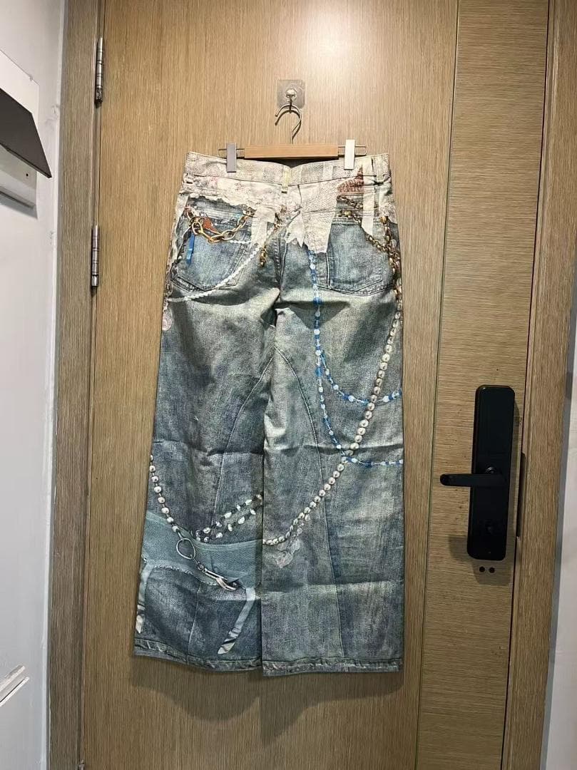 Acne Studios ビーズ＆レース装飾 デニムパンツ L