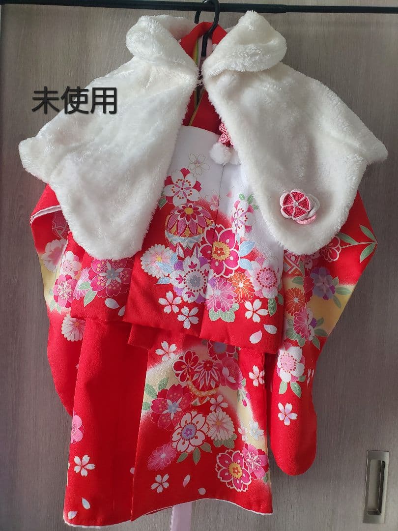 七五三 ３歳 女の子 被布 セット 着物 簡単着付け