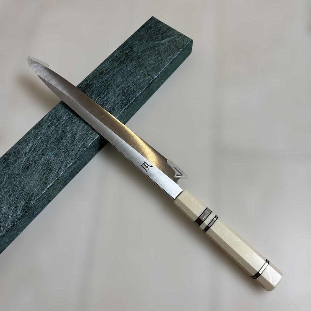 新品柳刃包丁 9寸 V金10号 刺身包丁 和包丁人工象牙八角柄