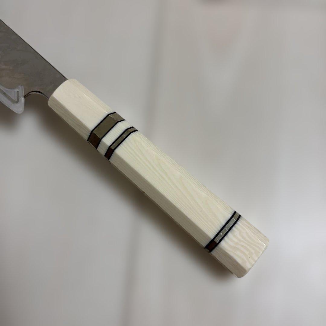 新品柳刃包丁 9寸 V金10号 刺身包丁 和包丁人工象牙八角柄