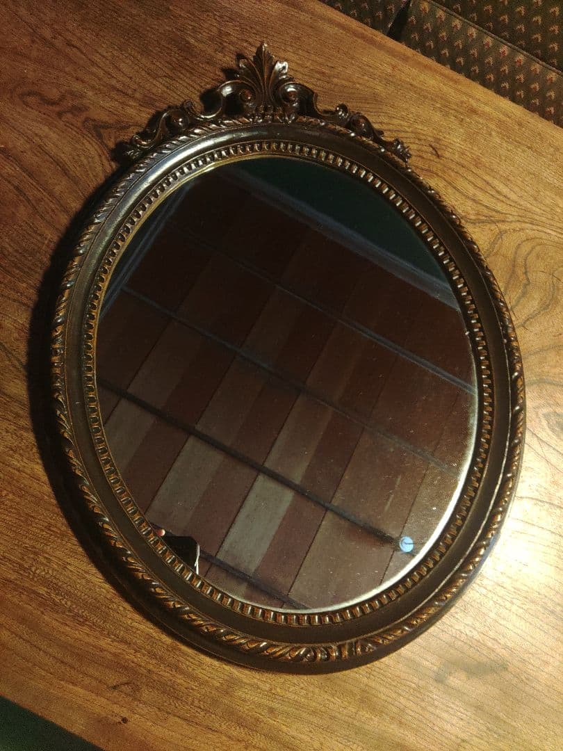 美品　ウォールミラー　オーバルミラー　イタリア製　壁掛け　鏡　ヴィンテージ　希少
