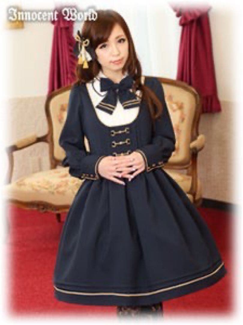 レオポルダワンピース　ネイビー　InnocentWorld イノセントワールド