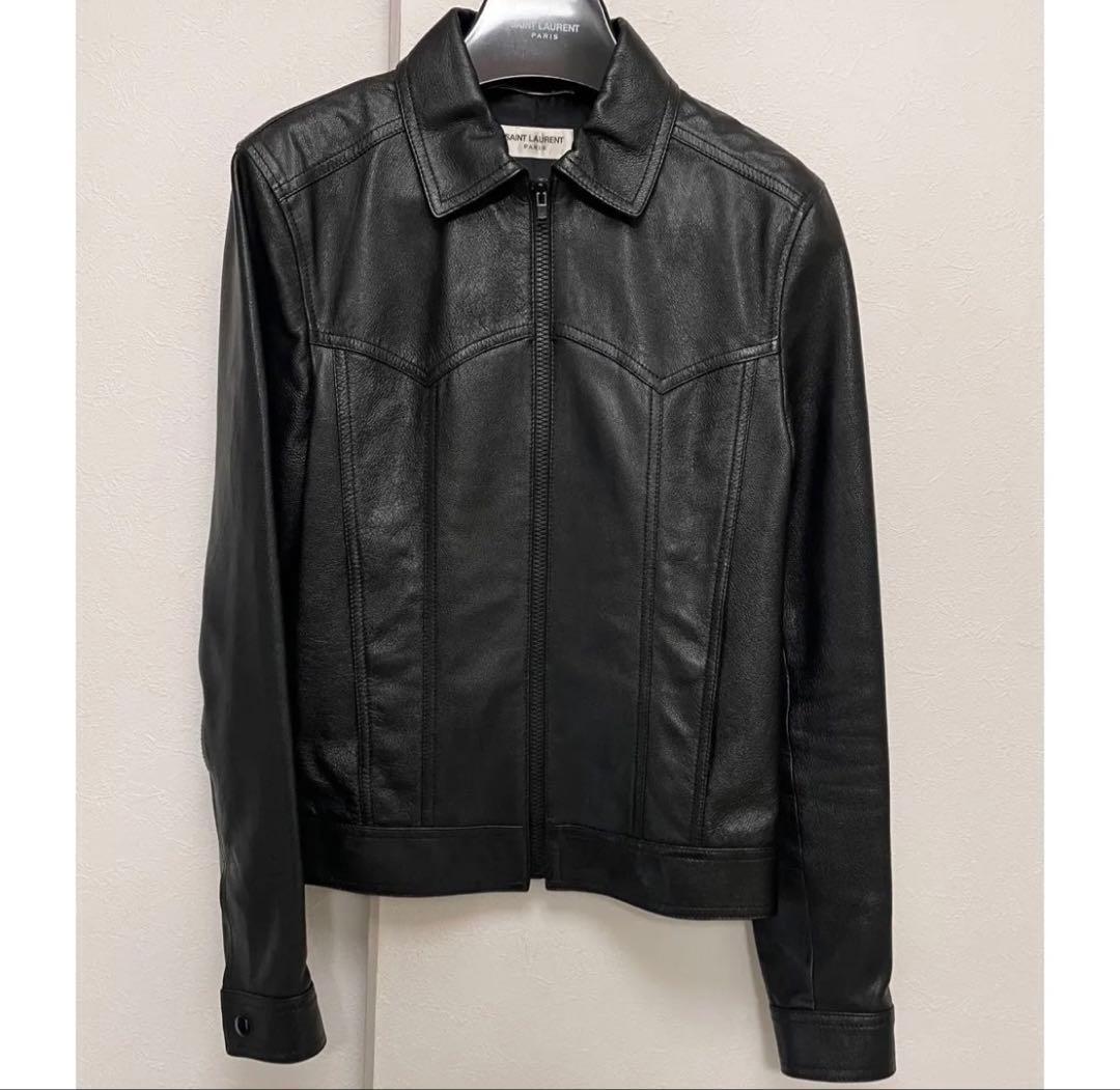 新品同様 15SS サンローランパリ ウェスタンレザージャケット 44