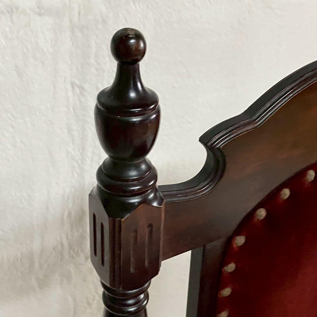 アンティークチェア ベルベット 赤 椅子 ヴィンテージ 木製 家具