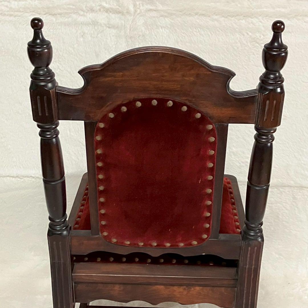 アンティークチェア ベルベット 赤 椅子 ヴィンテージ 木製 家具