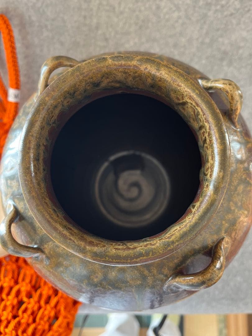 丹波釜　尾中窯　市野克(市野信水)作　飾壺