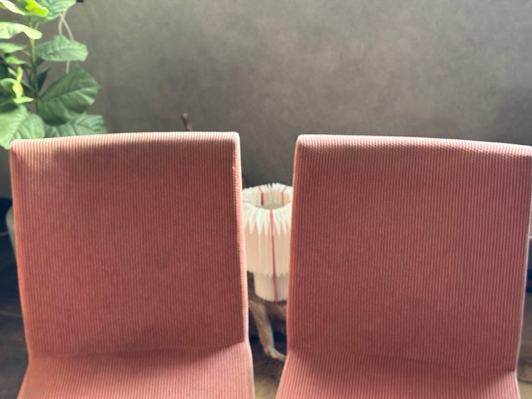 昭和レトロ　ビンテージ　レッド　ファブリック　レトロチェア　4脚セット　nZ