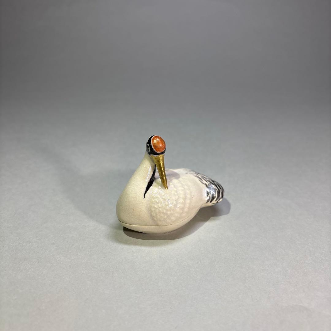 (未使用)今岡三四郎　鶴香合(桐箱入)