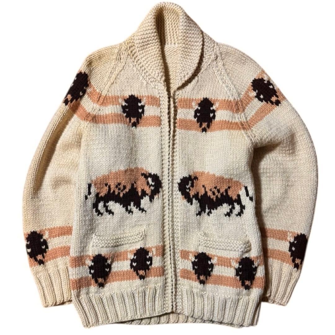 ビンテージ 70s バッファロー カウチンセーター TALONジッパー 古着