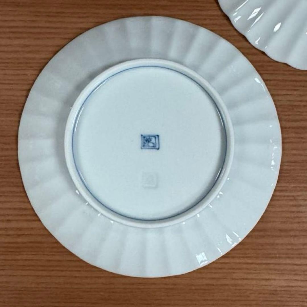 伊万里焼 畑萬陶苑：鍋島 帯柄文 菊割取皿×5枚セット☆