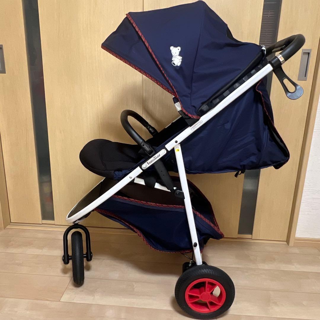 【familiar×アップリカ】スムーヴ プレミアムスムーヴ ベビーカー 三輪