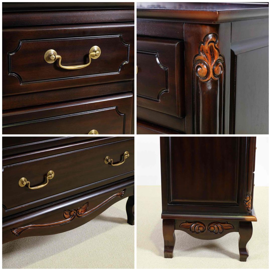 D 新品 アンティーク調 チェスト 75 たんす 衣類収納 リビング収納 サイド