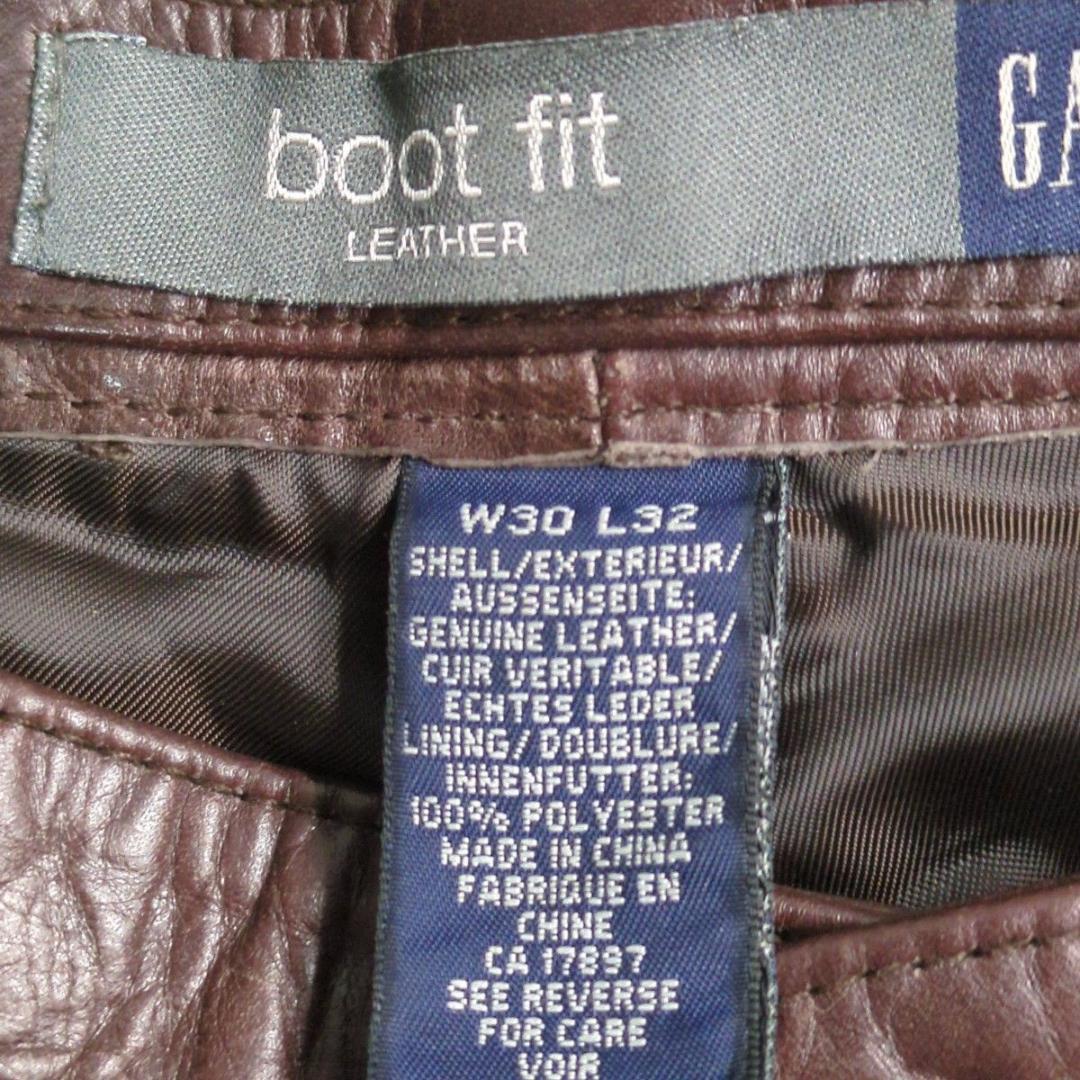 GAP ギャップ OLD GAPレザーパンツ 本革 ブラウン Y2K W30