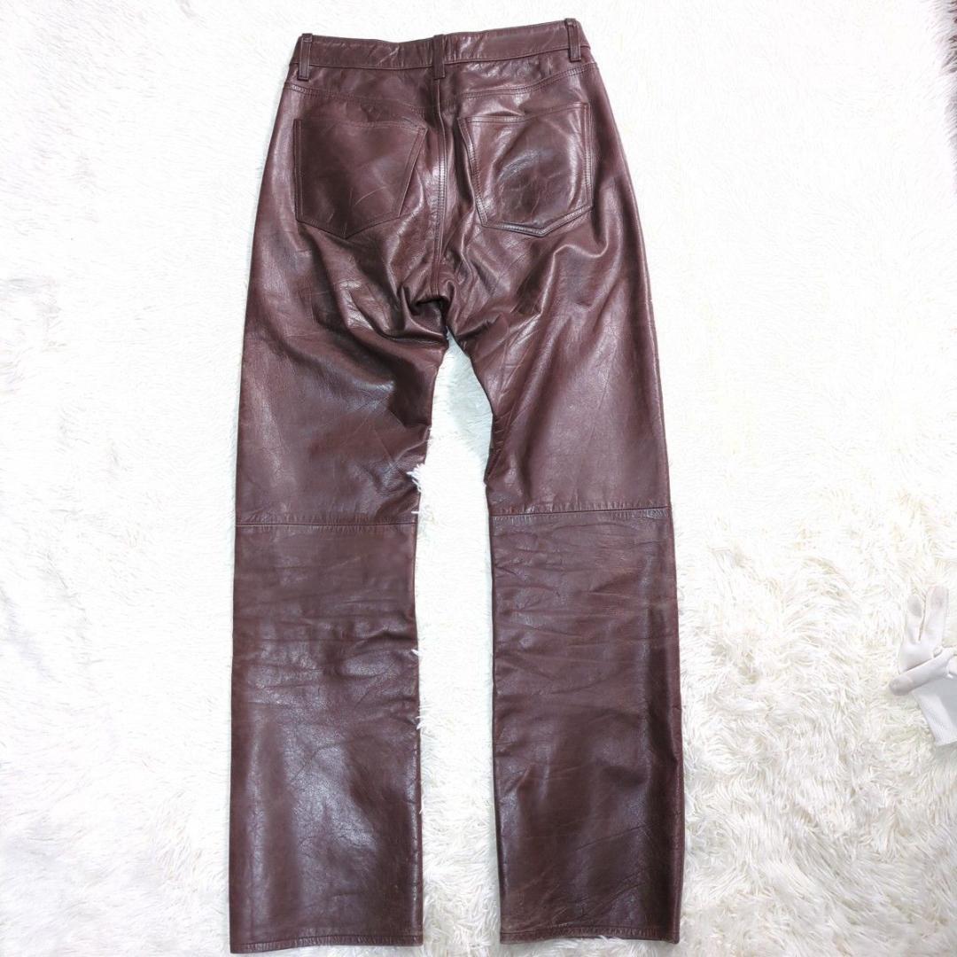 GAP ギャップ OLD GAPレザーパンツ 本革 ブラウン Y2K W30