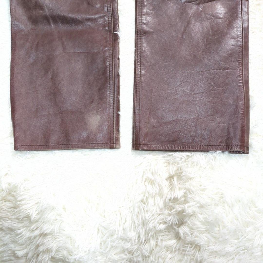 GAP ギャップ OLD GAPレザーパンツ 本革 ブラウン Y2K W30