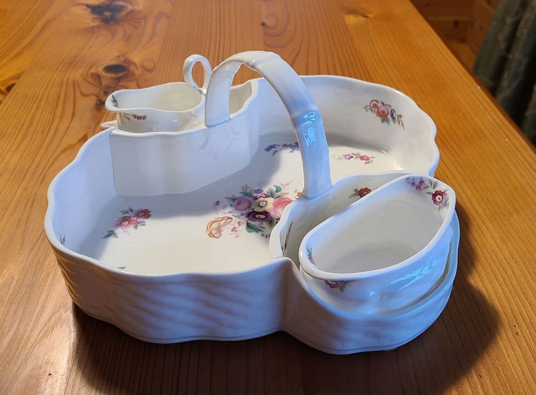 フラワーバスケット 3点セット Coalport コールポート