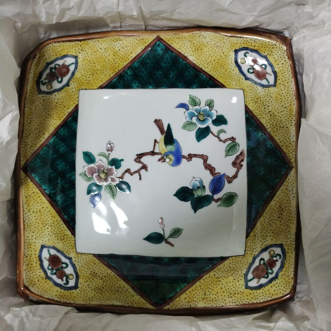 未使用 九谷焼 盛皿 大皿 木箱入 星峯