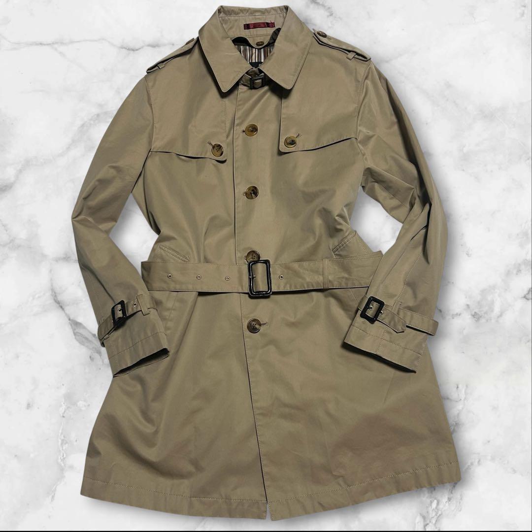 【美品】ポールスミス トレンチコート カシミヤ混 ライナー付 M ベージュ