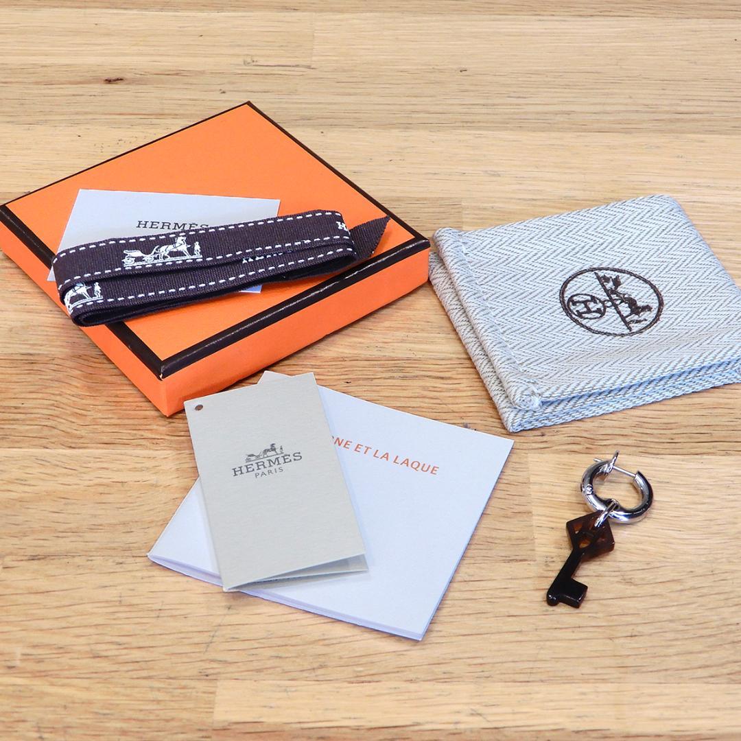 超美品 エルメス 24AW シングルピアス クレH バッファローホーン メタル