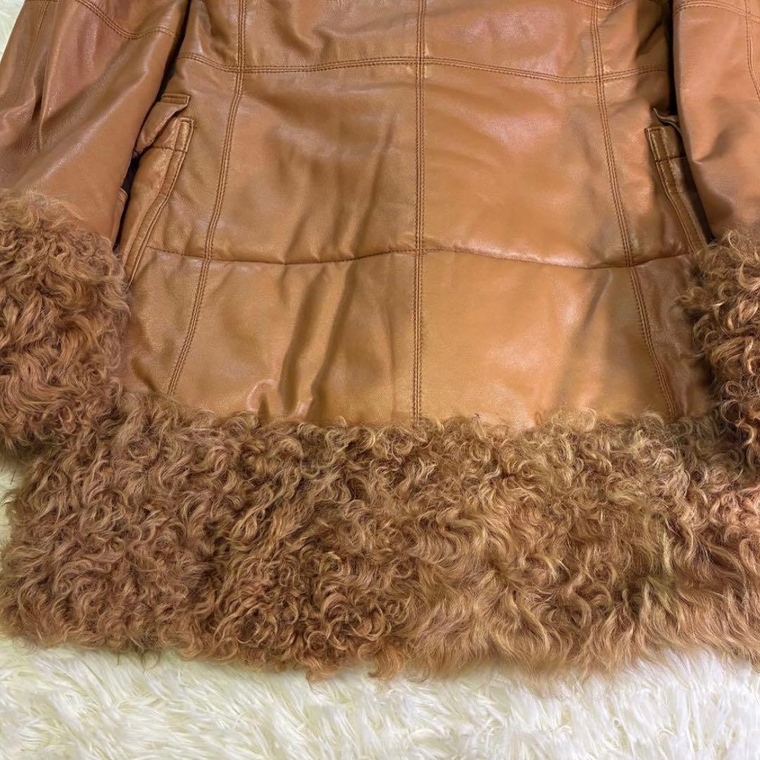 バーバリーブルーレーベル ダッフルコート　羊革　ラム　ノバチェック 中綿　38