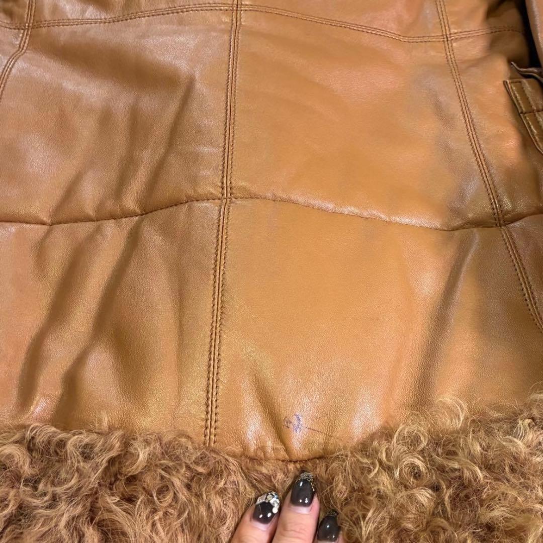 バーバリーブルーレーベル ダッフルコート　羊革　ラム　ノバチェック 中綿　38