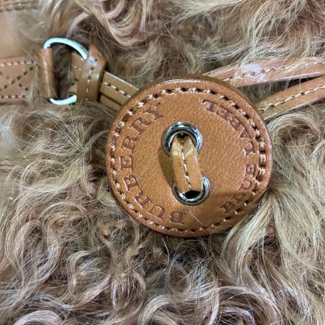 バーバリーブルーレーベル ダッフルコート　羊革　ラム　ノバチェック 中綿　38