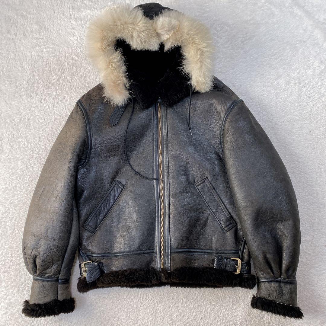 希少・779 AVIREX/フードと天然ファー付SCOVILLジッパー仕様B-3